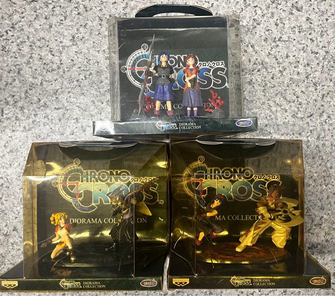 【未開封】クロノクロス ジオラマコレクション 全3種 フィギュア 非売品 CHRONO CROSS Diorama Figures Serge Leena Kid Yamaneko Karsh